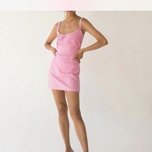 Tach Clothing Maral Linen Dress in Pink!